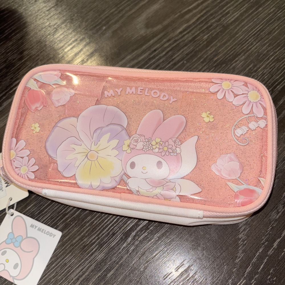 My Melody Pencil Case Pink,‎ Large Capacity Pen Case School Storage Bag Fabric